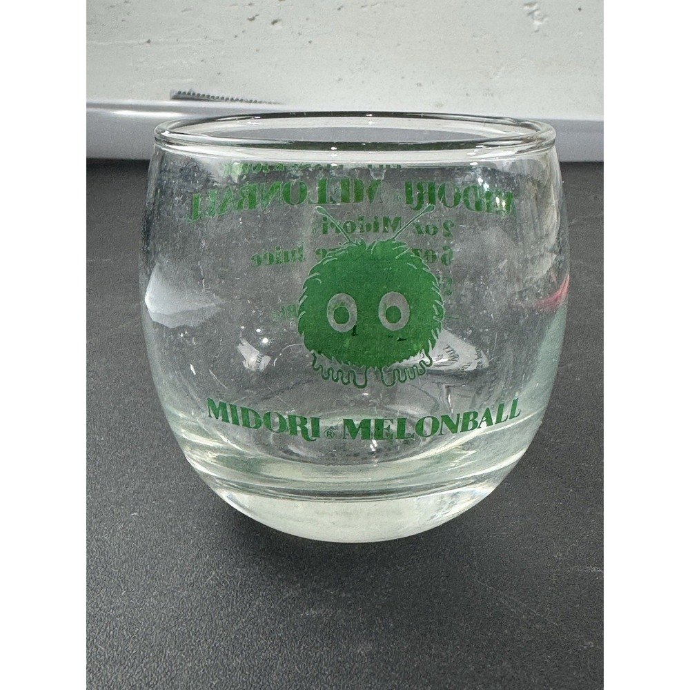 Midori Melon Ball Short‎ Cocktail Glass Collectible Bar Item